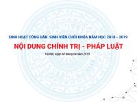 Thông báo số 2 v/v Tổ chức Tuần sinh hoạt Công dân - Sinh viên cuối khóa năm học 2018-2019 (nội dung Chính trị - Pháp luật)